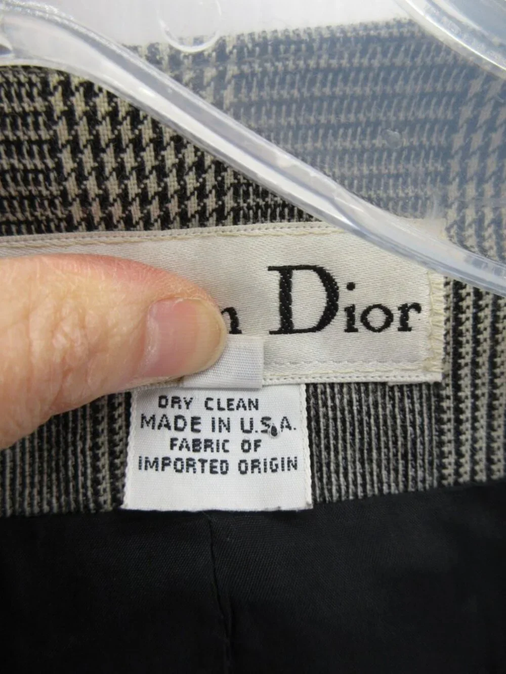 VGT Christian Dior Suit 12 Wool 2 Piece Pants Houndstooth USA 30X30 *